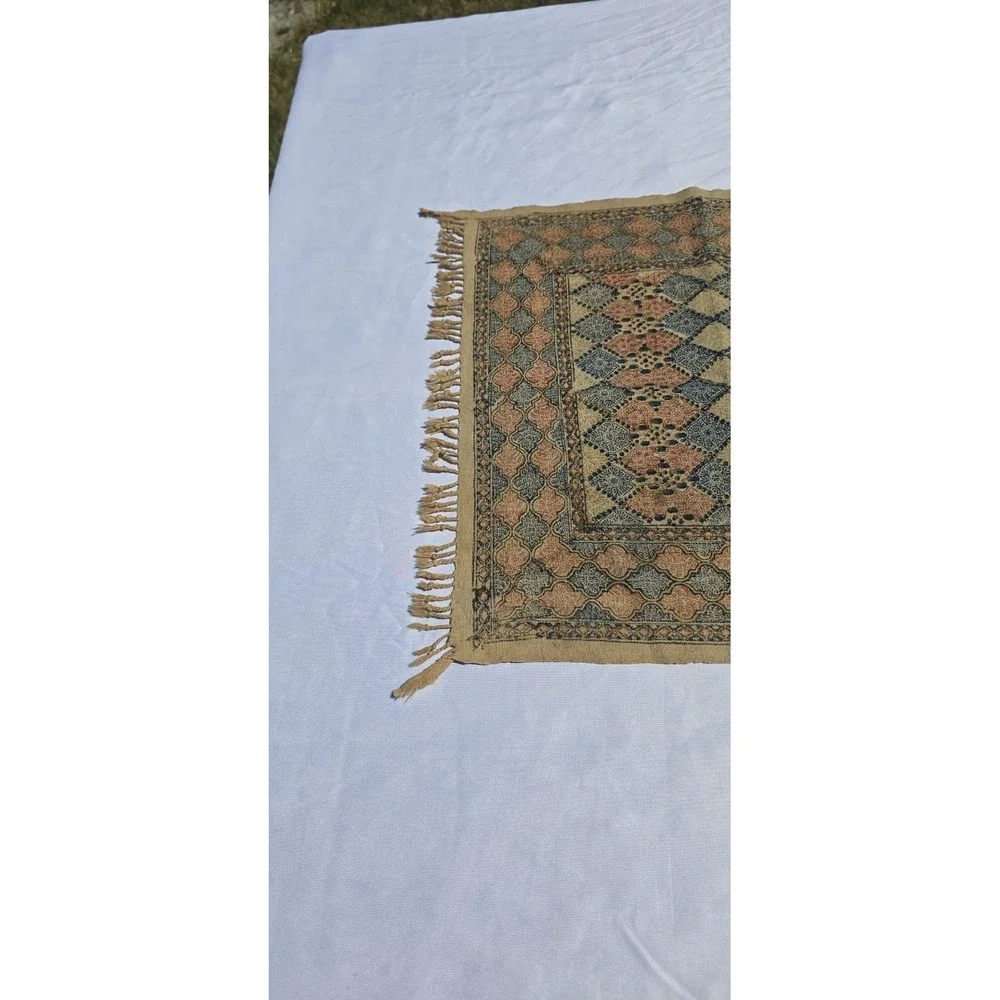 Persian Ghalamkar (Kalamkari) hand-block printed cotton textile 36×17